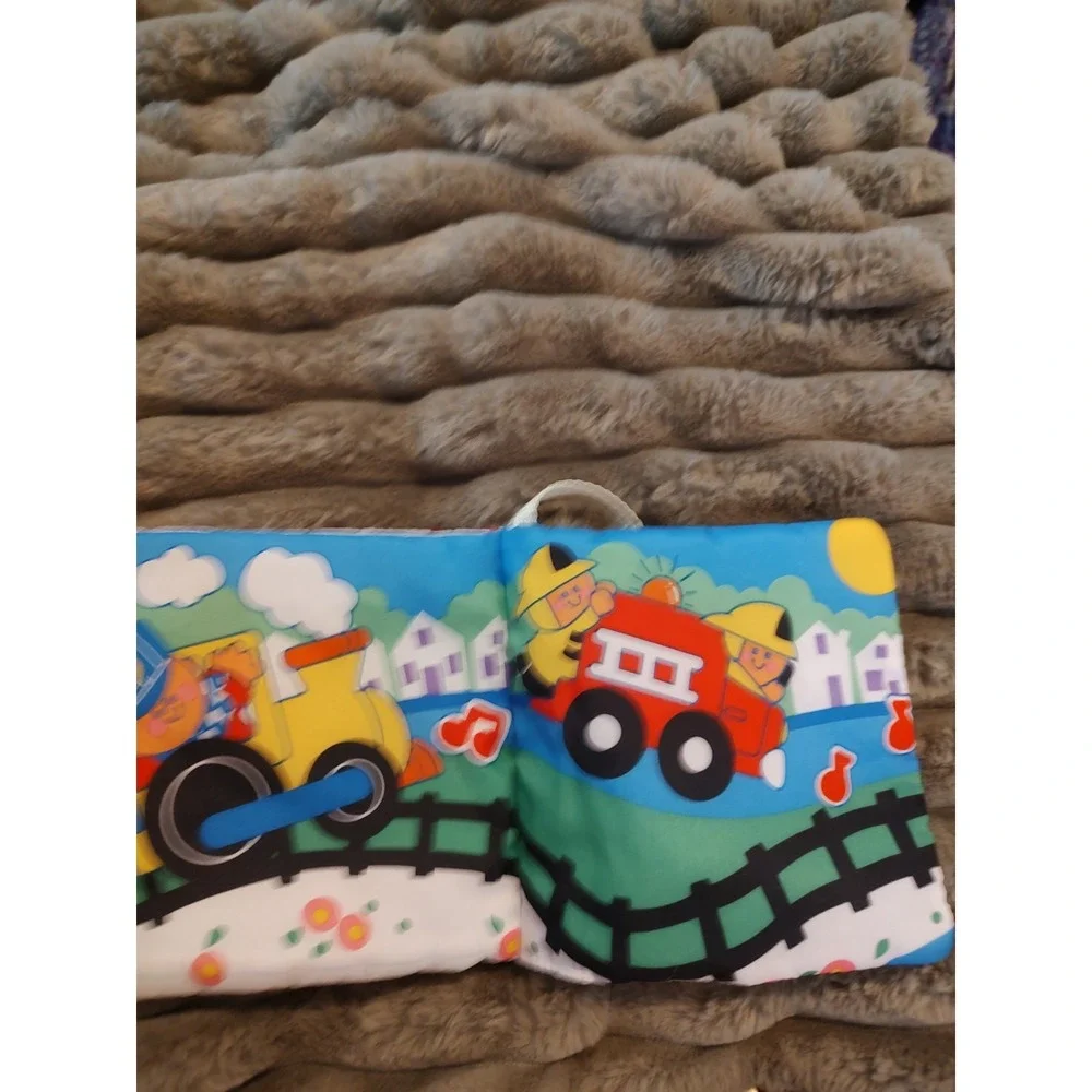 Vintage Fisher Price SoftPlay Baby Book Sounds 1994 Learning Vehicles Soft Plush